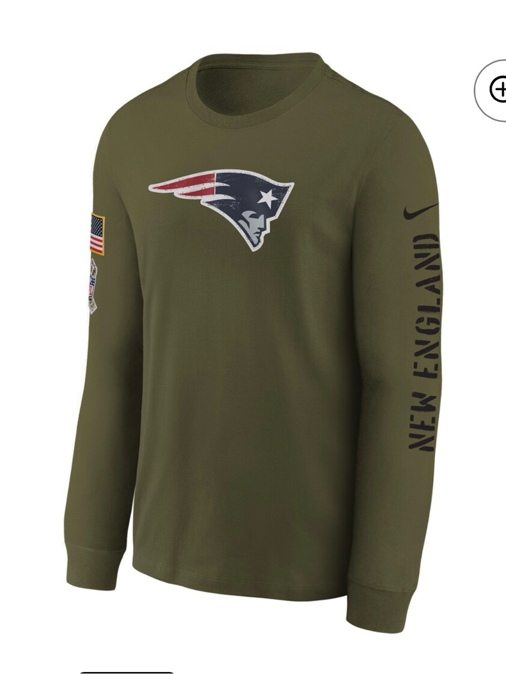 Men’s Nike Long Sleeve Tee Patriots Logo New England Medium